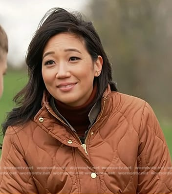 Kathy Park’s brown quilted puffer jacket on Today