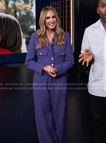 Keltie’s purple cropped blazer and pants on E! News