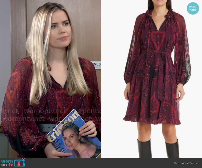Kobi Halperin Trinity Dress worn by Sasha Gilmore (Sofia Mattsson) on General Hospital