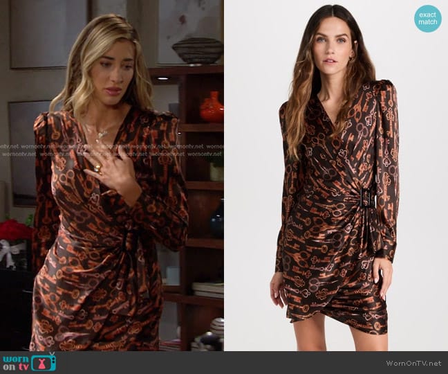 L'Agence Clarice Wrap Dress worn by Sloan Peterson (Jessica Serfaty) on Days of our Lives