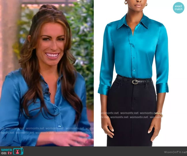 L'Agence Dani Silk Charmeuse Blouse worn by Alyssa Farah Griffin on The View