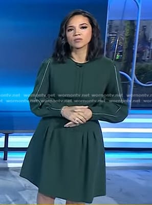 Laura’s green long sleeve mini dress on Today