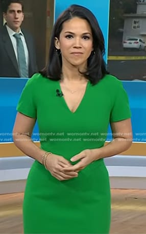 Laura’s green v-neck sheath dress on Today