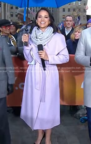 Laura’s lilac wrap coat on Today