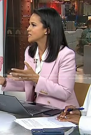 Laura’s pink double breasted blazer and pants on Today