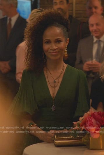 Lena’s green pleated dress on Good Trouble