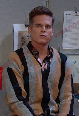 Leo’s floral shirt and striped cardigan on Days of our Lives