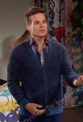 Leo’s blue cardigan on Days of our Lives