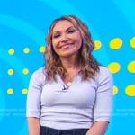 Lori’s blue ribbed polo top on Good Morning America