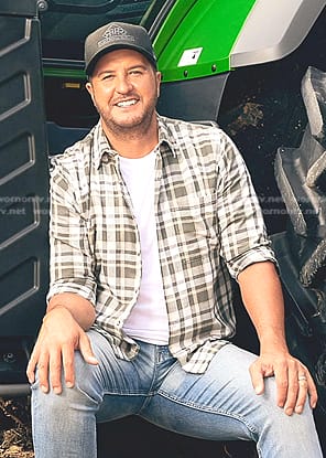 Luke Bryan’s plaid button down shirt on American Idol