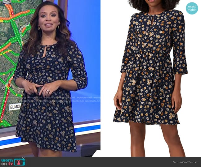 Madewell Floral Ruched Retro Dress worn by Adelle Caballero on Today