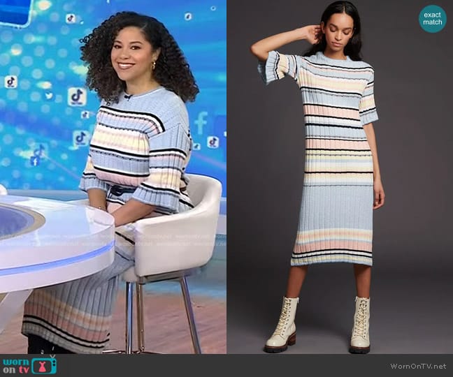 Maeve Roberta Maxi Sweater Dress worn by Arianna Davis on Today