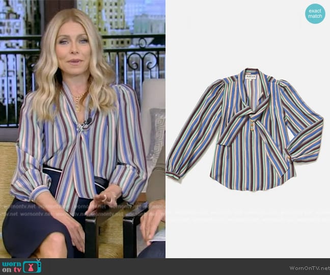Maison Mayle Luisa Blouse worn by Kelly Ripa on Live with Kelly and Mark