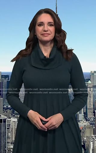 Maria’s green cowl neck dress on Today