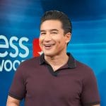 Mario’s maroon tipped polo on Access Hollywood