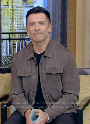 Mark’s suede jacket on Live with Kelly and Mark