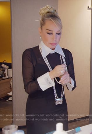 Marysol’s black contrast sheer dress on The Real Housewives of Miami