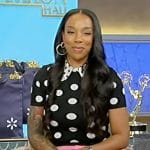 Maya Smith’s black polka dot print top on Tamron Hall Show
