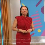 Michelle Miller’s red draped dress on CBS Mornings