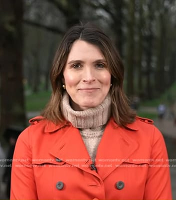 Molly Hunter’s orange trench coat on Today