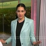 Morgan’s light blue leather blazer on NBC News Daily