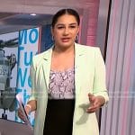 Morgan’s mint blazer and black pencil skirt on NBC News Daily