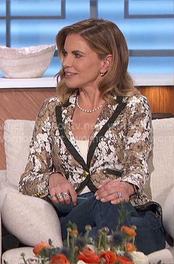 Natalie’s brown floral blazer on The Talk