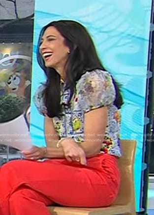 Natalie’s blue fruit print blouse on Today