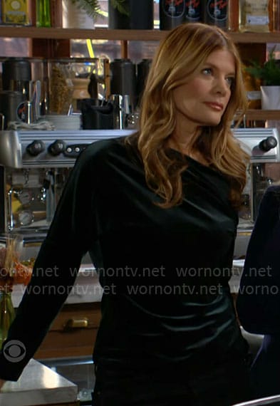 Phyllis’ green velvet top on The Young and the Restless