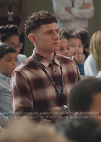 Jacob’s plaid button down shirt on Abbott Elementary