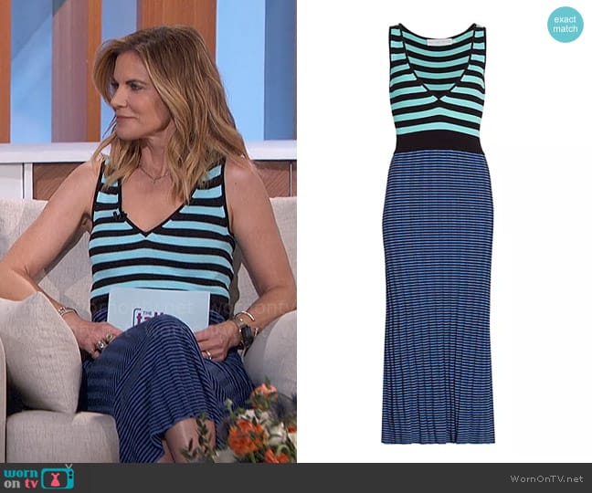 Proenza Schouler White Label Striped Knit Tank Midi-Dress worn by Natalie Morales on The Talk