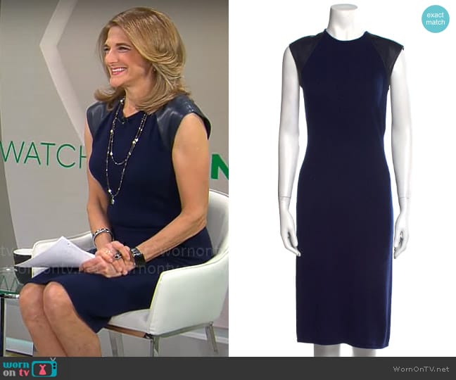 Ralph Lauren Black Label Cashmere Midi Dress worn by Jill Schlesinger on CBS Mornings