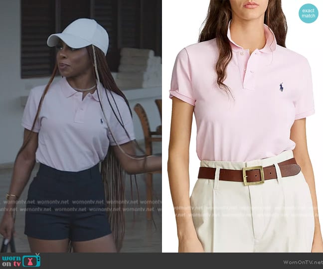 Ralph Lauren Classic-Fit Mesh Polo Shirt worn by Candiace Dillard Bassett on The Real Housewives of Potomac