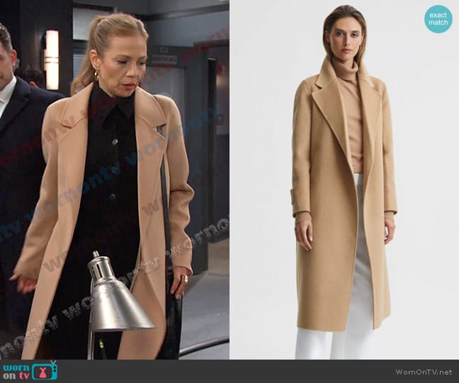 Reiss Agnes Belted Blindseam Coat worn by Ava Vitali (Tamara Braun ) on Days of our Lives
