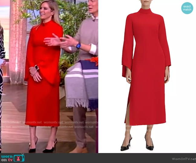 Reiss Katya Jersey Midi Dress worn by Sara Haines on The View