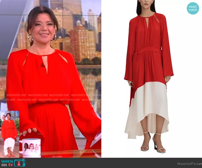 Reiss Luella Color Blocked Midi Dress worn by Ana Navarro on The View