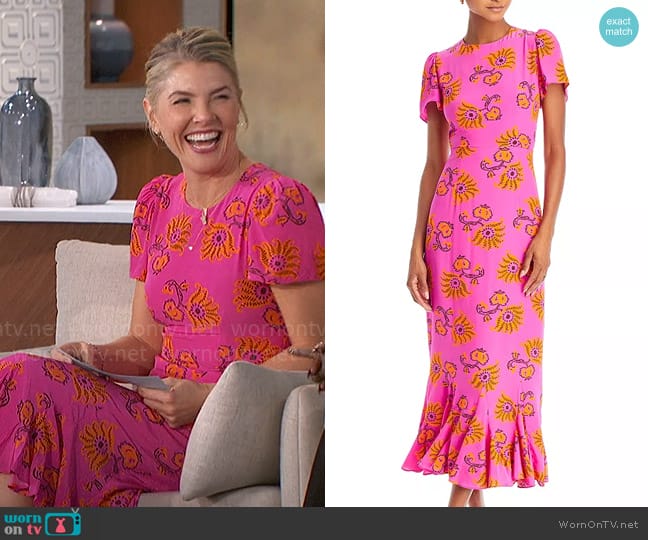 Rhode Lulani Dress Mulberry Toulon worn by Amanda Kloots on The Talk