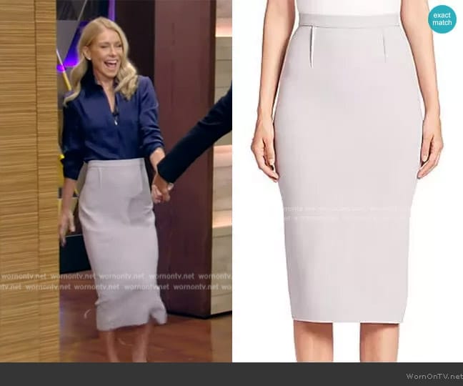 Roland Mouret Arreton Pencil Skirt worn by Kelly Ripa on Live with Kelly and Mark