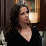 Sam’s black v-neck midi dress on General Hospital