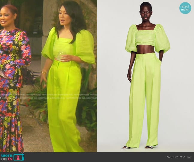 Sandro Gathered Crop Top worn by Crystal Kung Minkoff on The Real Housewives of Beverly Hills
