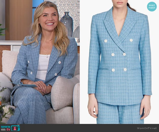 Sandro Nars Double Breasted Blazer worn by Amanda Kloots on The Talk