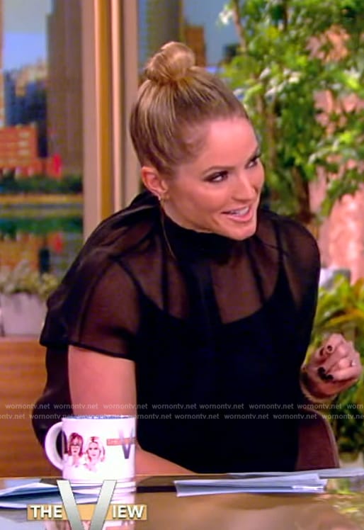 Sara’s black mesh top on The View