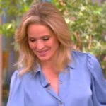 Sara’s blue satin button down bodysuit on The View