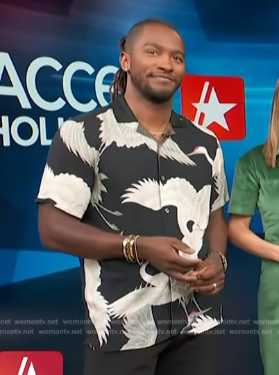 Scott’s swan print shirt on Access Hollywood