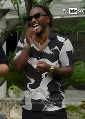 Scott’s swan print shirt on Access Hollywood