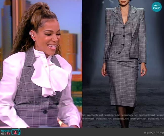 Sergio Hudson Plaid Vest worn by Sunny Hostin on The View