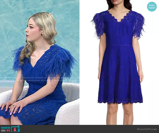 Shani Feathers Lace Minidress worn by Gracie Gold on Today