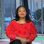 Sheinelle’s red rosette sweatshirt on Today