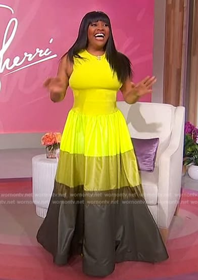 Sherri’s yellow stripe dress on Sherri