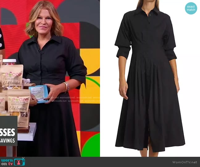 Simkhai Jazz Pintuck Poplin Midi-Dress worn by Tory Johnson on Good Morning America